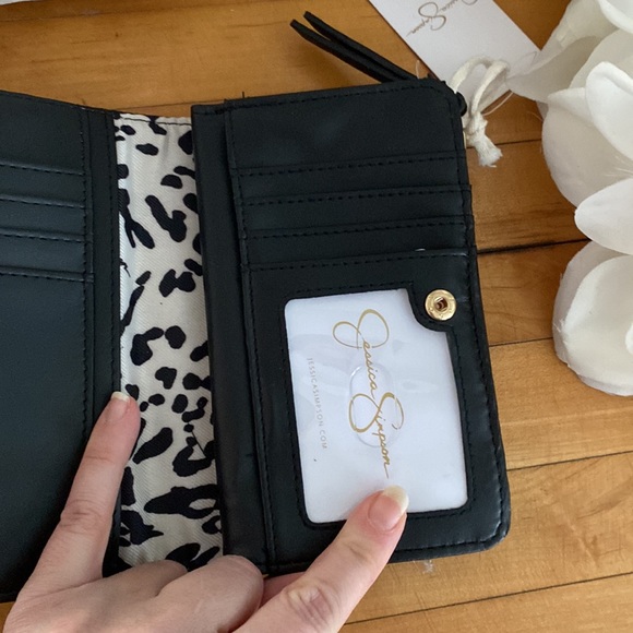 Jessica Simpson Faux Snakeskin Wallet & Card Case, Black - Picture 14 of 16